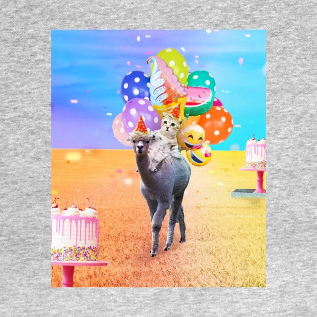 Cute Funny Cat Alpaca Birthday by Random Galaxy